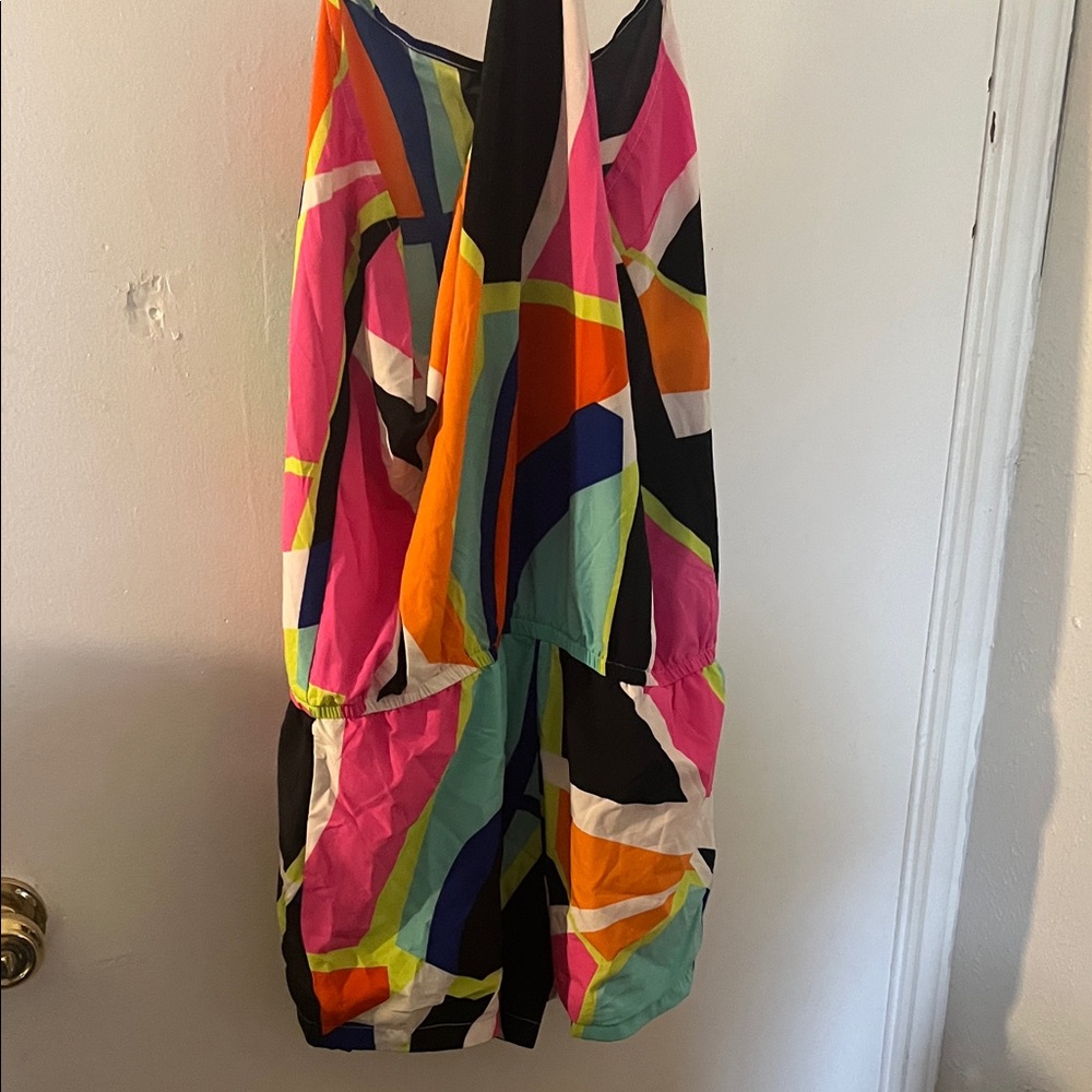 Fabletics Multicolor Abstract Strappy Romper - Bl… - image 3